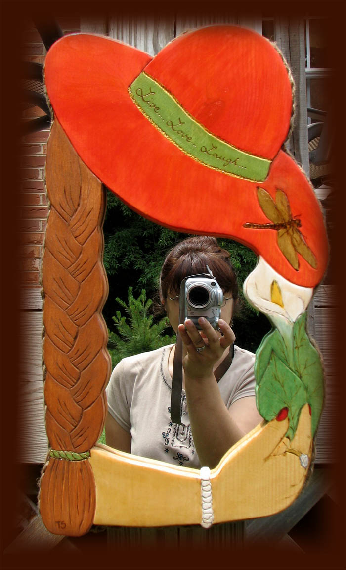 red hat society mirror pyrography tanja sova